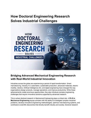 How Doctoral Engineering Research Solves Industrial Challenges
