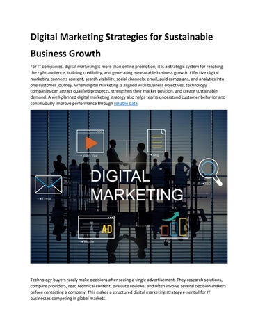 Digital Marketing Strategies for Sustainable