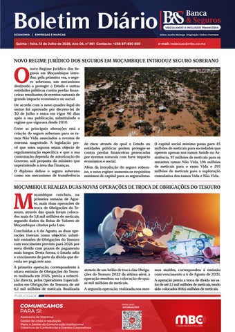 BOLETIM BANCA & SEGUROS 13.08.2026