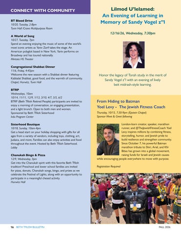 Beth Tfiloh Dahan Community School & Congregation 灯饰目录 · Bulletin Fall 2026 - pages 第 16 页