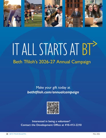 Beth Tfiloh Dahan Community School & Congregation 灯饰目录 · Bulletin Fall 2026 - pages 第 20 页