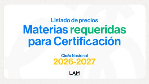 Listado de Materias Requeridas 2026-2027 Nacional