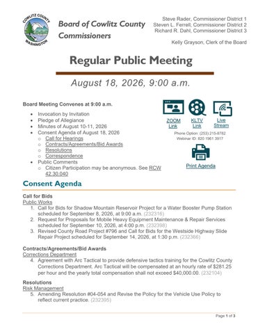 Regular Public Meeting - 08.18.2026
