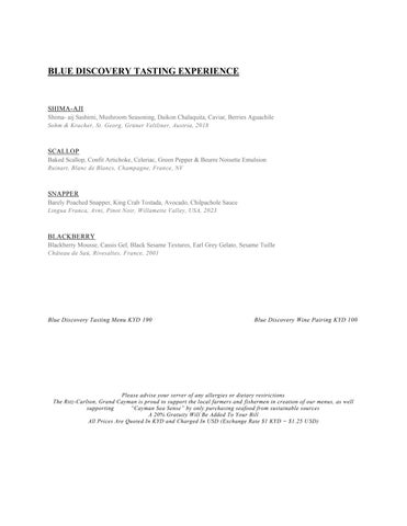 The Ritz-Carlton, Grand Cayman_Blue by Eric Ripert Menu