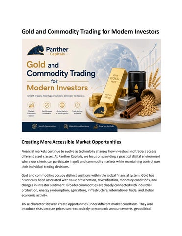 Gold and Commodity Trading for Modern Investors