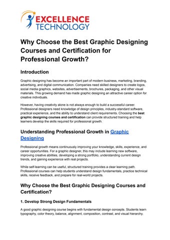 Why Choose the Best Graphic Designing Courses and Certification for Professional Growth