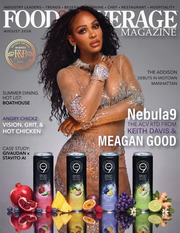 Food & Beverage Magazine | Visionary Cover Aug 2026 | Meagan Good, Nebula9