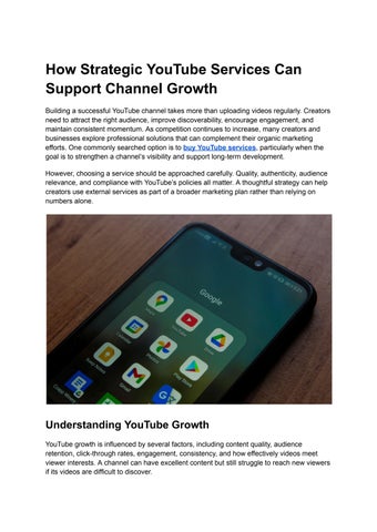 How Strategic YouTube Services Can Support Channel Growth