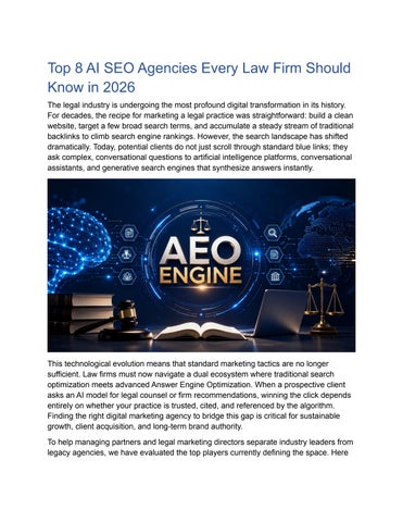 Top 8 AI SEO Agencies Every Law Firm Should Know in 2026