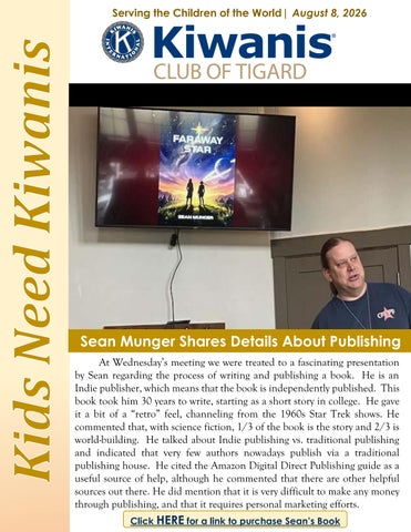 August 8, 2026 Newsletter