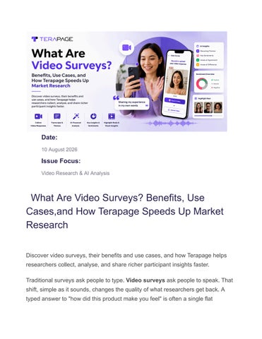 What Are Video Surveys? Benefits, Use Cases, and How Terapage Speeds Up Market Research