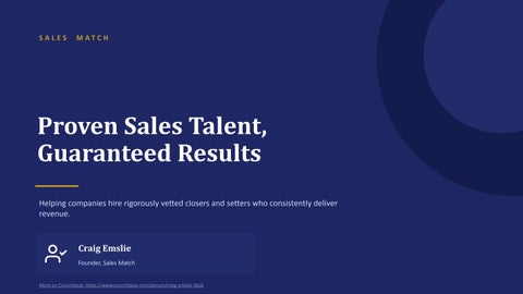Craig Emslie & Sales Match: Hire Proven Closers, Guaranteed Results