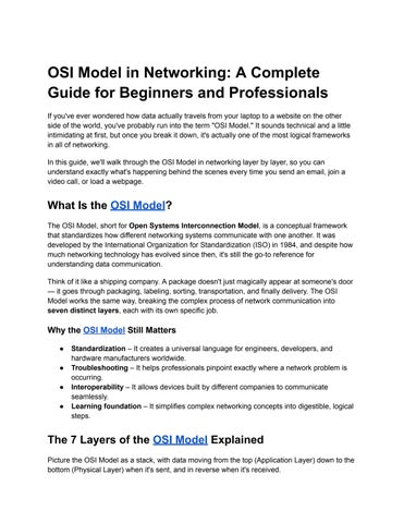 OSI Model in Computer Networking
