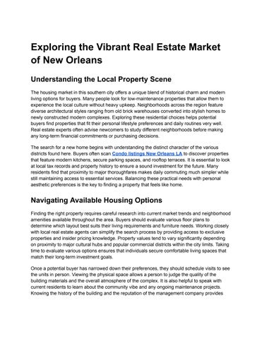 Condo listings New Orleans LA