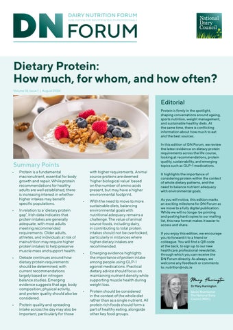 DN Forum Dietary Protein: How much, for whom and how often? August 2026