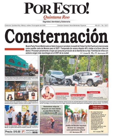 PORTADA POR ESTO CHETUMAL, MARTES 18 DE AGOSTO DE 2026