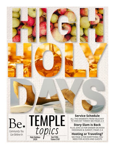 Temple Topics - High Holidays, September and October 2026