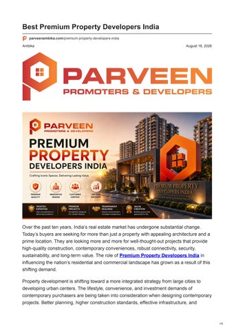 Best Premium Property Developers India