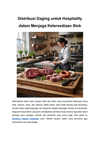 Distribusi Daging untuk Hospitality dalam Menjaga Ketersediaan Stok