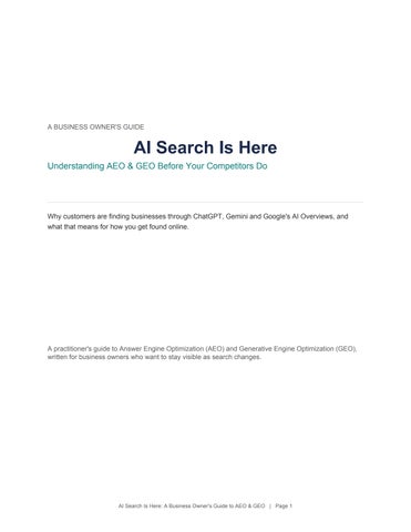 ai search is here aeo geo guide