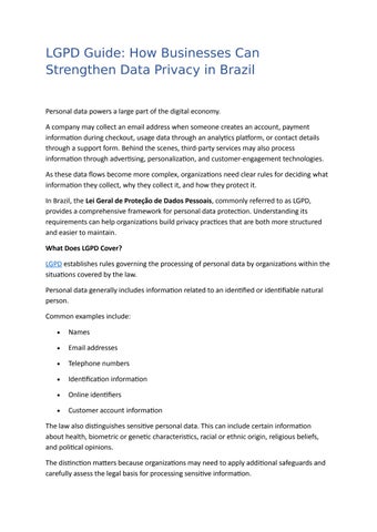 LGPD Guide: How Businesses Can Strengthen Data Privacy in Brazil
