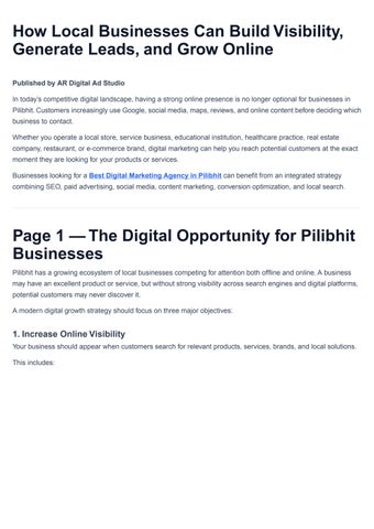 How Local Businesses Can Build Visibility, Generate Leads, and Grow Online