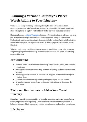 Planning a Vermont Getaway? 7 Places Worth Adding to Your Itinerary