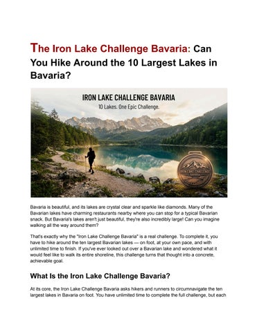 Iron Lake Challenge Bavaria 2026: Hike All 10 Largest Lakes & Earn Your Medal