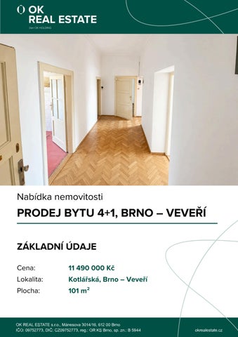 N- prodej bytu 4+1, Brno  Veveří 