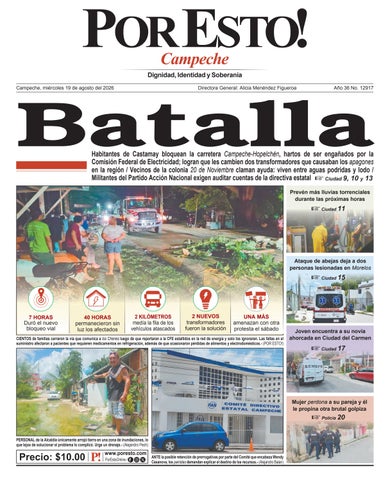 PORTADA POR ESTO CAMPECHE, MIERCOLES 19 DE AGOSTO DE 2026