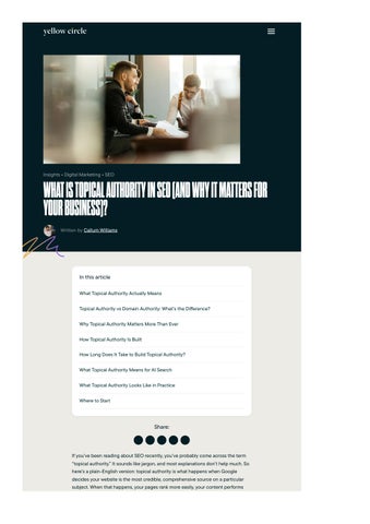 What Is Topical Authority in SEO ?