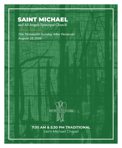 AUG. 23 | 7:30 AM & 5:30 PM Traditional Worship Bulletin