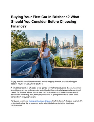 Buying Your First Car in Brisbane? What Should You Consider Before Choosing Finance_