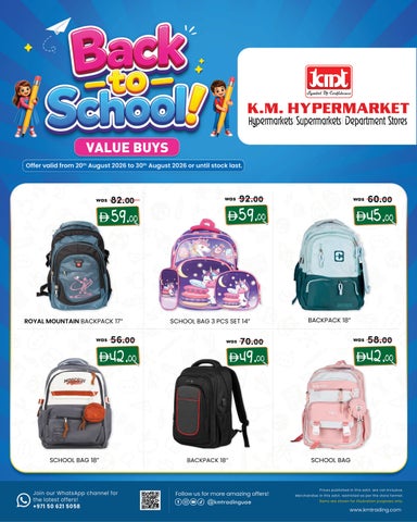 K.M. Hypermarket Back to School Offers - UAE | 20th - 30th August 2026