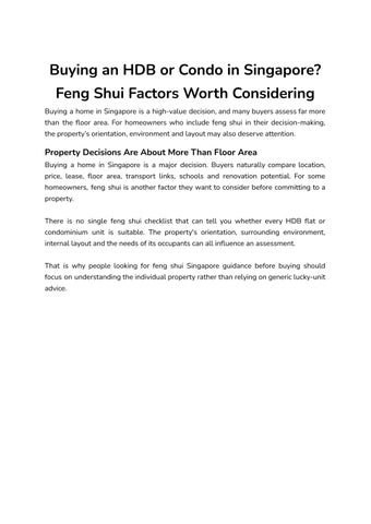 4. Buying an HDB or Condo in Singapore_ Feng Shui Factors Worth Considering