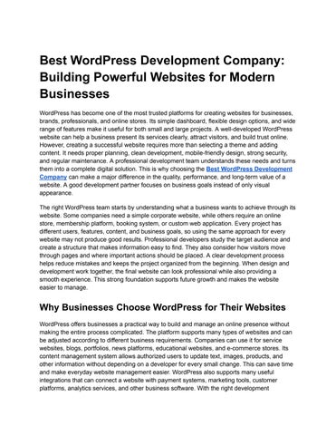 Best WordPress Development Company