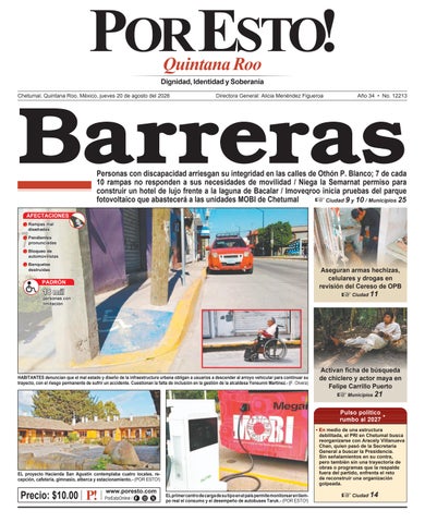PORTADA POR ESTO CHETUMAL, JUEVES 20 DE AGOSTO DE 2026