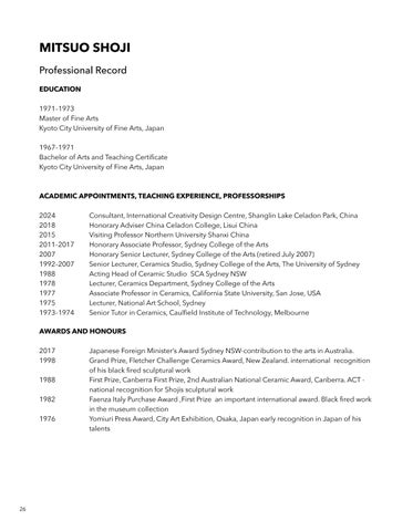 MITSUO SHOJI CV