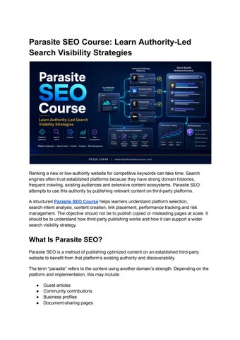 Parasite SEO Course: Authority-Led Search Visibility Strategies