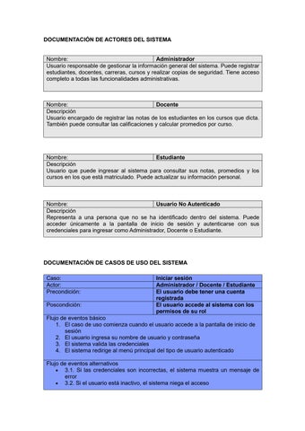 DOCUMENTACION ACTORES DEL SISTEMA EDUCATIVO