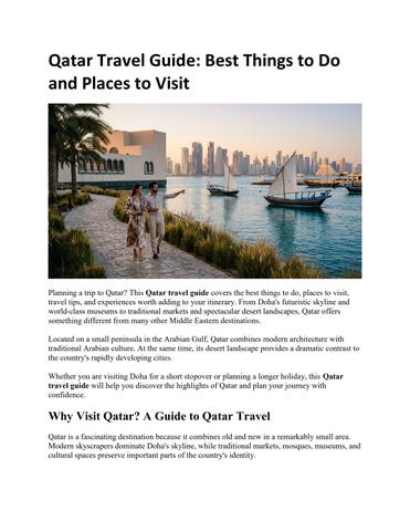 Qatar Tours and Travel for 2026 and 2027