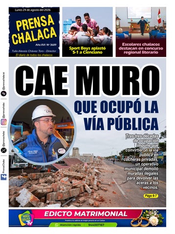 DIARIO PCH 24-08-2026 CAE MURO QUE OCUPÓ LA VÍA PUBLICA