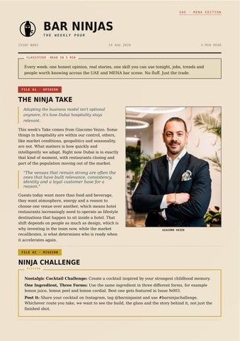 Bar Ninjas - The Weekly Pour, Issue №002