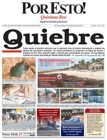 PORTADA POR ESTO CANCÚN, LUNES 24 DE AGOSTO DE 2026