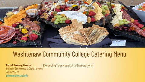 Washtenaw Community College Catering Menu 2026-2027