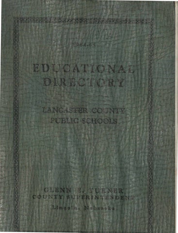 Lancaster Educational Directory 1964-1965