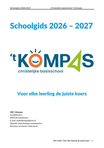 't Kompas - Schoolgids 2026-2027