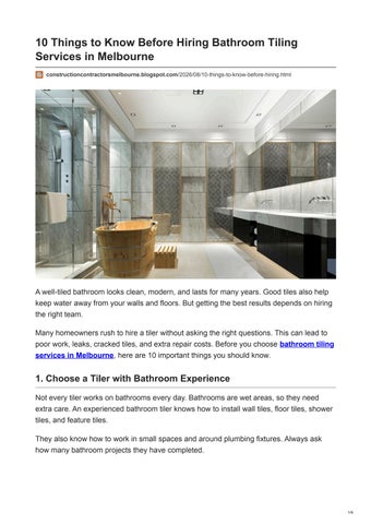 10 Things to Know Before Hiring Bathroom Tiling Services in Melbourne
