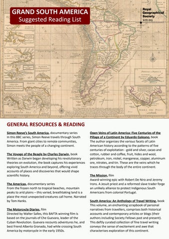 Grand South America cruise - reading list
