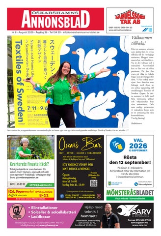 Oskarshamns Annonsblad augusti 2026